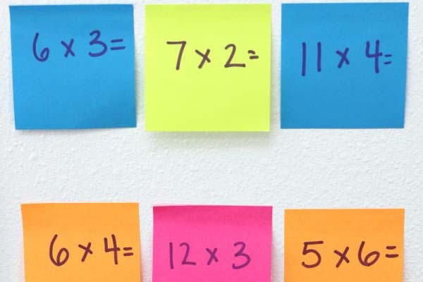 Use post it notes for math practice