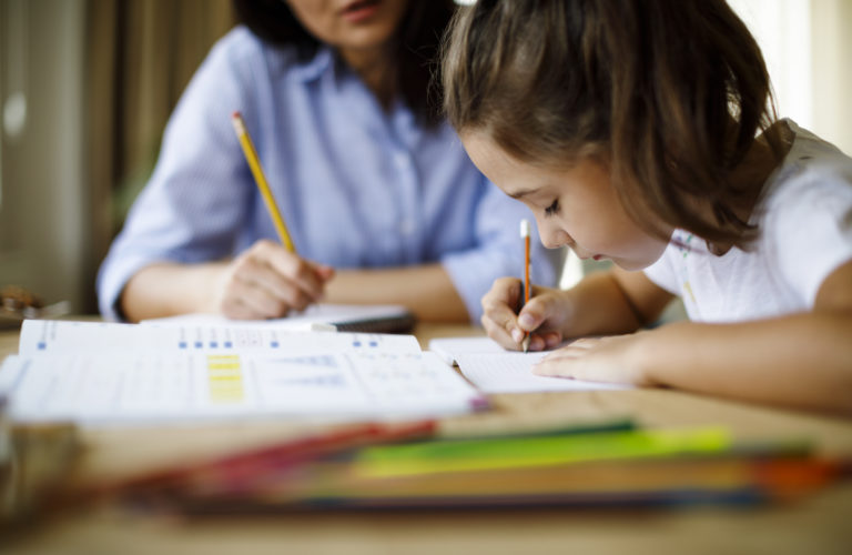 one-on-one homework support for a child