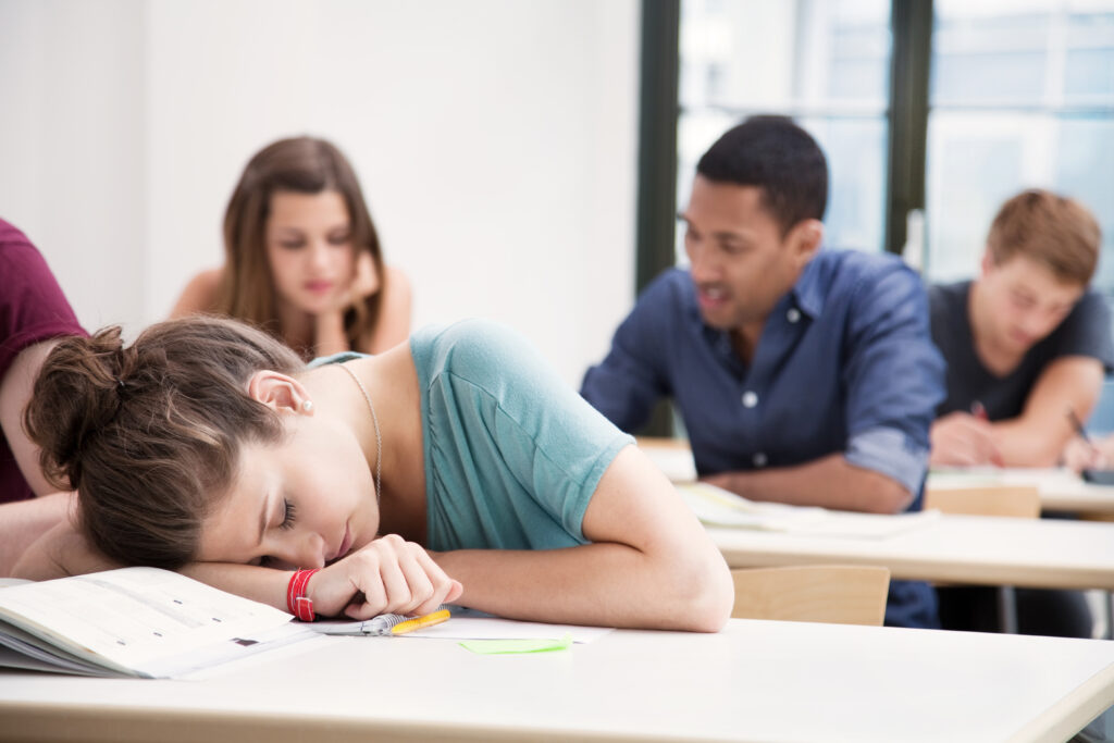 sleeping in class